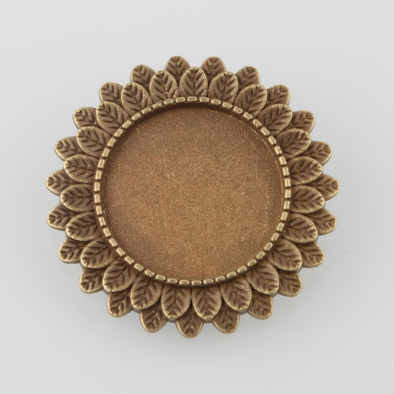 Support Broche Bronze Pour Cabochon 30x40mm