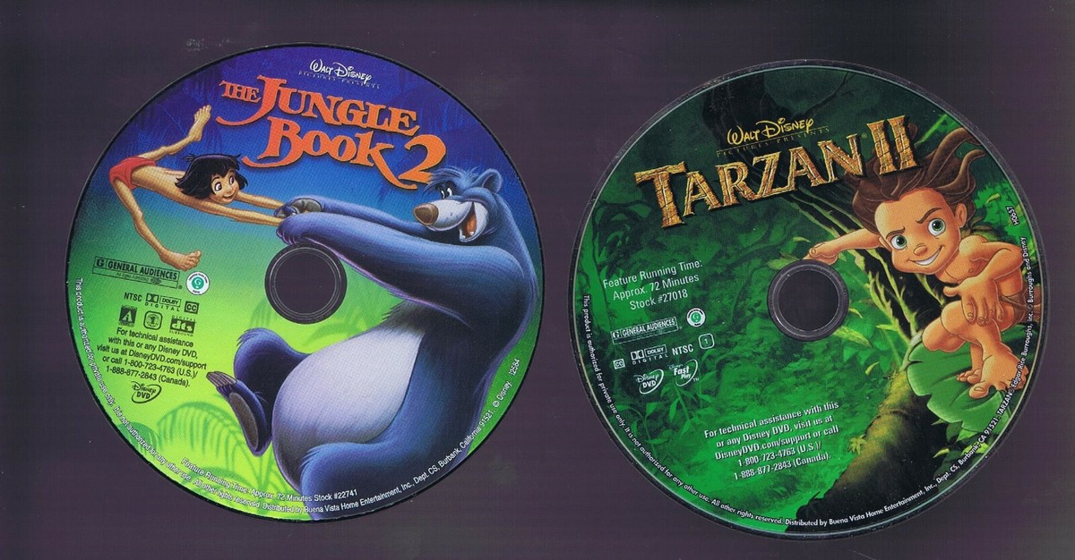 2 pc DISNEY LOT: Jungle Book 2 / Tarzan 2 (DVD) both with 2 pc DISNEY LOT: Jungle Book 2 / Tarzan 2 (DVD) both with