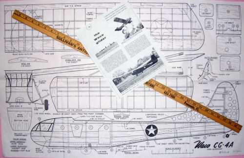 WACO CG-4A PLAN + CONSTRUCTION ARTICLE to Build a RC Scale Glider Model Airplane - Picture 1 of 12