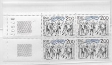 1981 bloc de  4 timbres coin numéroté Europa N° 2139 Neuf **