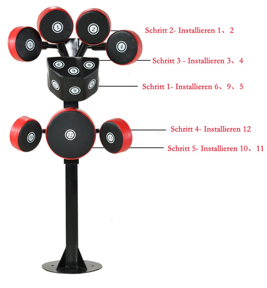 Boxsack Stehend 155-210cm Boxstand Standbox-Trainer Boxmaschine Schlagpolster DE - Bild 4 von 4