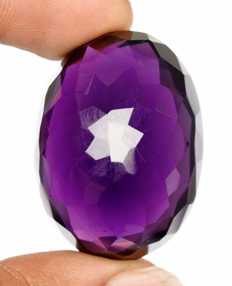AAA+ Purple Amethyst 69.9 Ct. Faceted Oval Cut Loose Gemstone for Ring & Pendant - Image 4 of 4