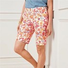 Talbots Perfect Short 10.5" Size 12 Multi-Color Floral Cotton Preppy Shorts