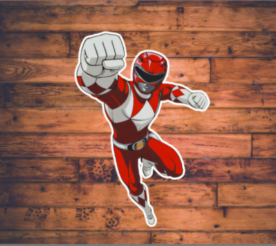 Power Rangers Original Red Ranger Sticker: Ideal for laptops, car ...