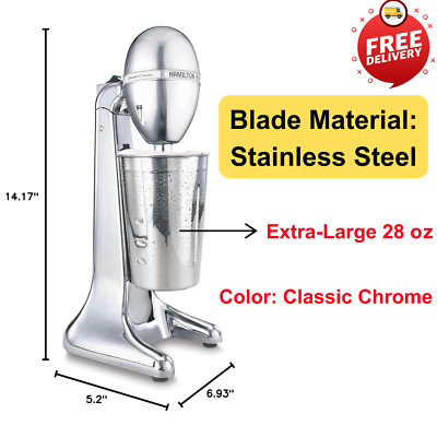 Electric Drink Mixer - Milkshake Maker, 2 Speeds, 28oz Cup, Detachable Spindle