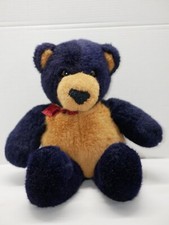 Dakin Teddy Bear 17  Plush Navy Blue Gingham Bear 93 30728