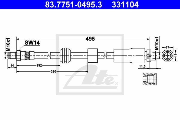 Flexible de frein haute pression BMW 530 xd 525 d Touring anti-dilatation caoutchouc EPDM