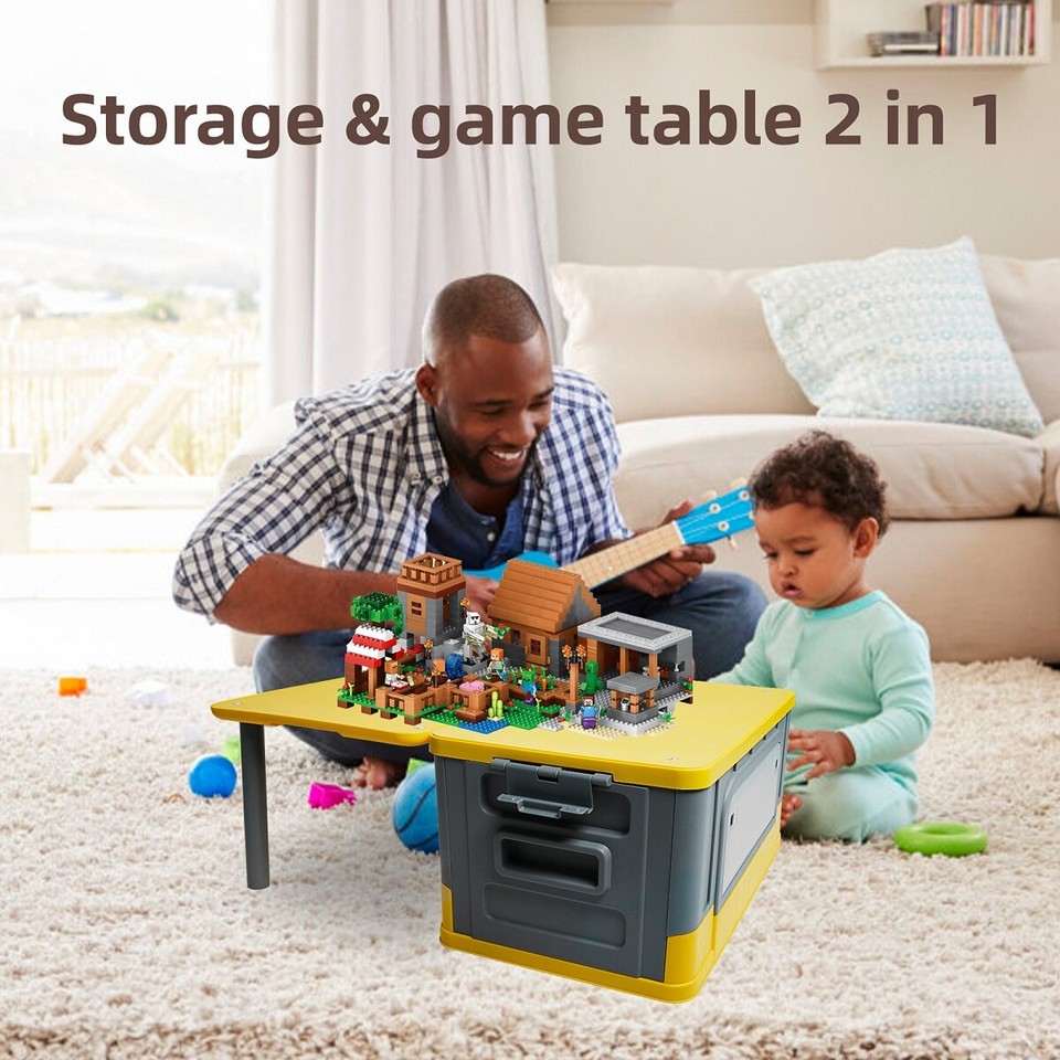 carsty-60l-2-in-1-portable-collapsible-storage-box-table-w-folding-lid
