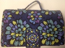 EUC Vera Bradley Indigo Pop Blue Green Purple Large Changing Pad with Handle
