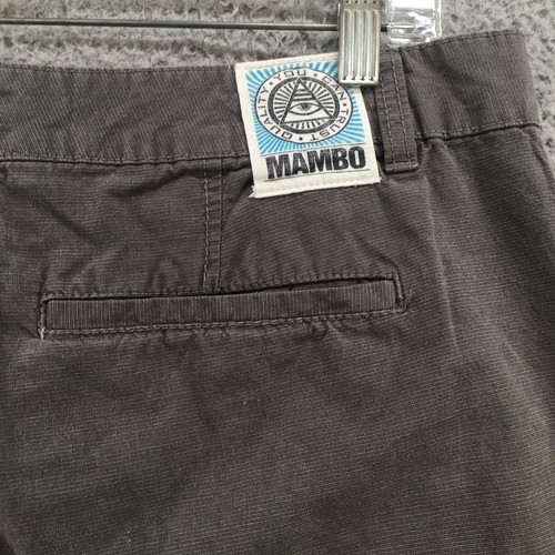 Mambo Chino Shorts Mens 34 (actual 35x10) Gray Cotton Mid Rise Flat Front Button - Picture 14 of 19