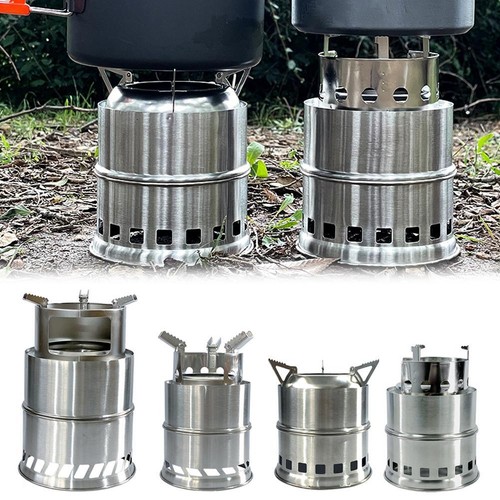 Portable Outdoor Camping Stove, Portable Stainless Wood Stove, Burning