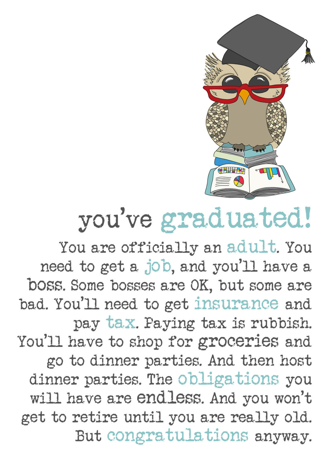 You've Graduated Sparkle Finished Greeting Card By Dandelion Stationery Cards