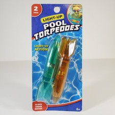 Best Brands Light Up Pool Torpedoes Toy 2 Pack Glides Under Water - Green/Orange