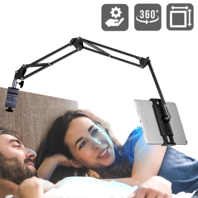 Foldable Adjustable Phone/Tablet Lazy Metal Holder 360° Rotatable for Bed 4-13.5