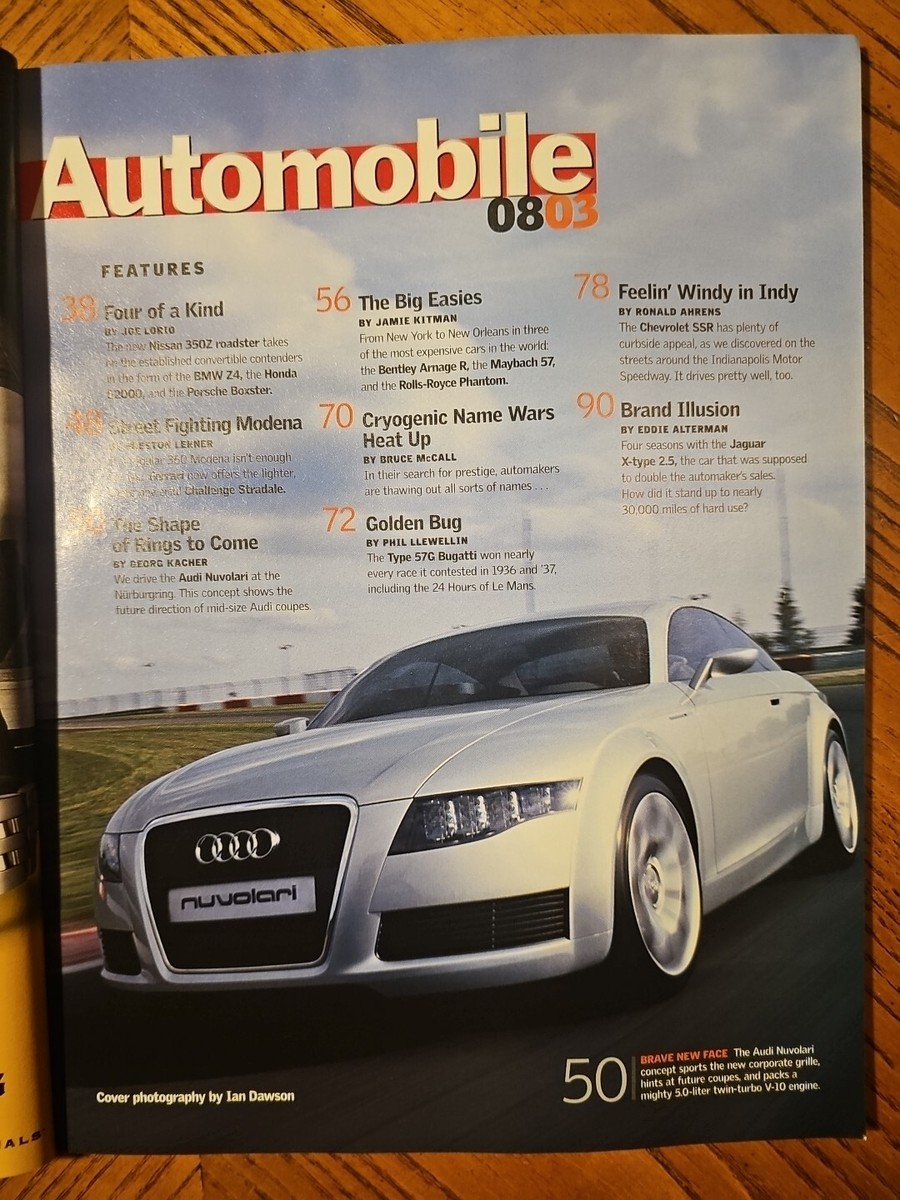 Automobile Magazine August 2003 Nissan 350Z BMW Z4 Honda S2000