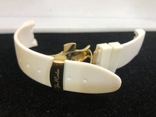 24mm white rubber band with gold color clasp ,fits joe rodeo master watch
