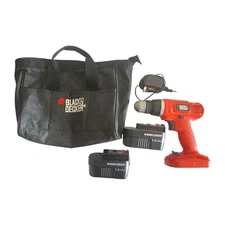 Black and Decker 14.4 V Cordless Drill GC1440 3/8" w/  2 Battery, Charger, Bag