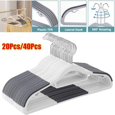 Durable Plastic Hangers Non Slip for Clothes Coat Heavy Duty 360 Swivel Hook