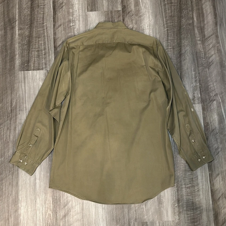 Allen & Solly Vintage Weathered Twill Long Sleeve Button Down - Large - Image 3 of 4