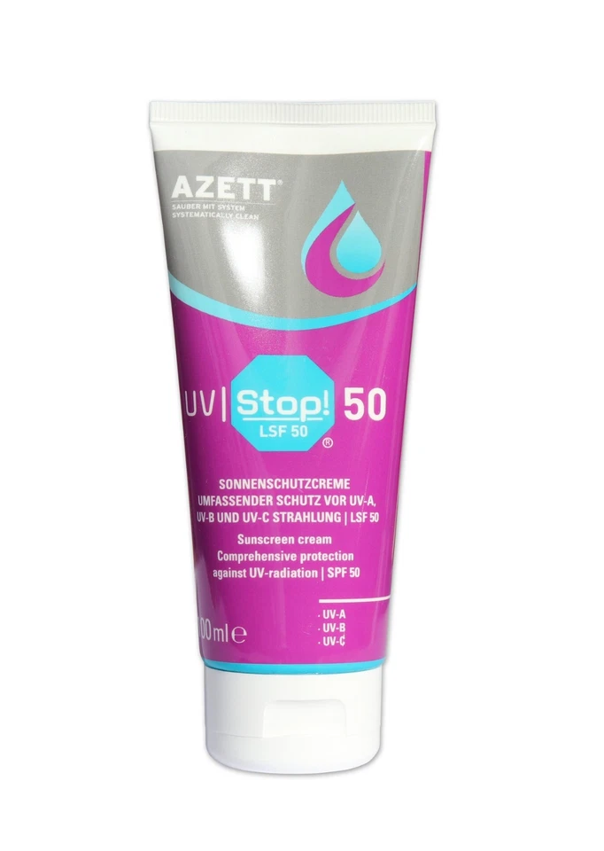 Azett UV-Stop Creme 100 ml Sonnenschutzcreme LSF 50 Sonnencreme Wasserfest
