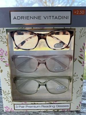 Adrienne Vittadini 3 Pair +2.50 Premium Reading Glasses