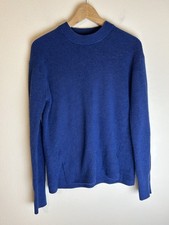 Lululemon 2 Merino Blend Crew Neck Sweater Blue Rib Knit Ribbed women  s