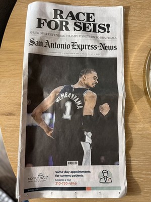 San Antonio Spurs NBA Western Conference Champions 2026 Express News Front Page
