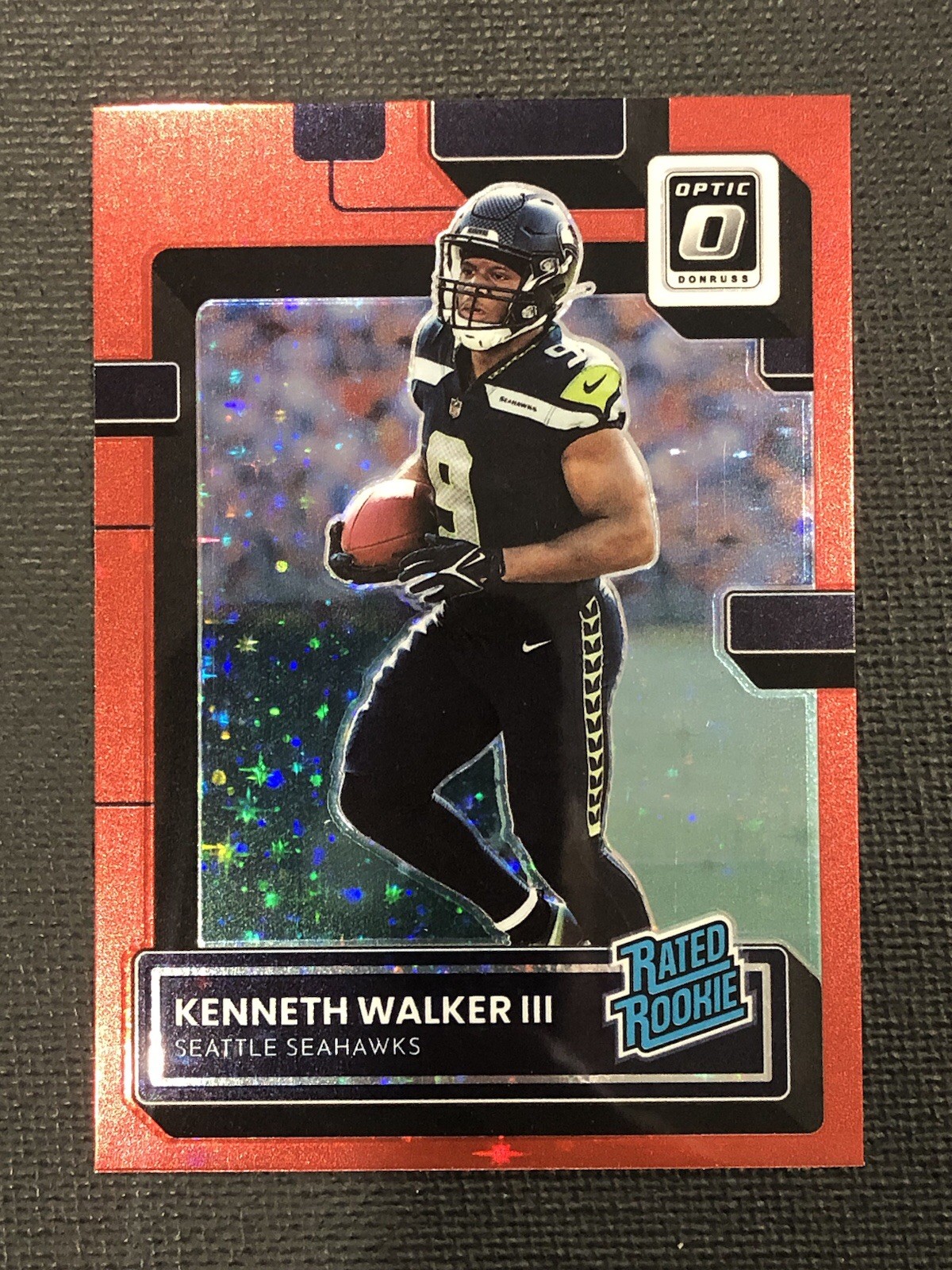 2022 Panini Donruss Optic Rated Rookie Kenneth Walker III #218 Red Stars Prizm