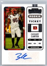 2022 Panini Contenders #195 Zachary Carter Rookie RC AUTO Rookie Ticket Bengals