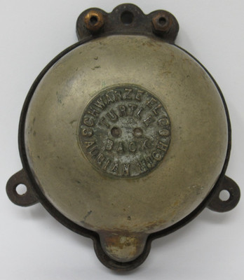 VINTAGE 1911 Schwarze Electric Co Turtle Back Bell Brass Bronze Fire Alarm RARE