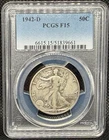 1942-D Walking Liberty Half Dollar - PCGS F15 - 90% Silver