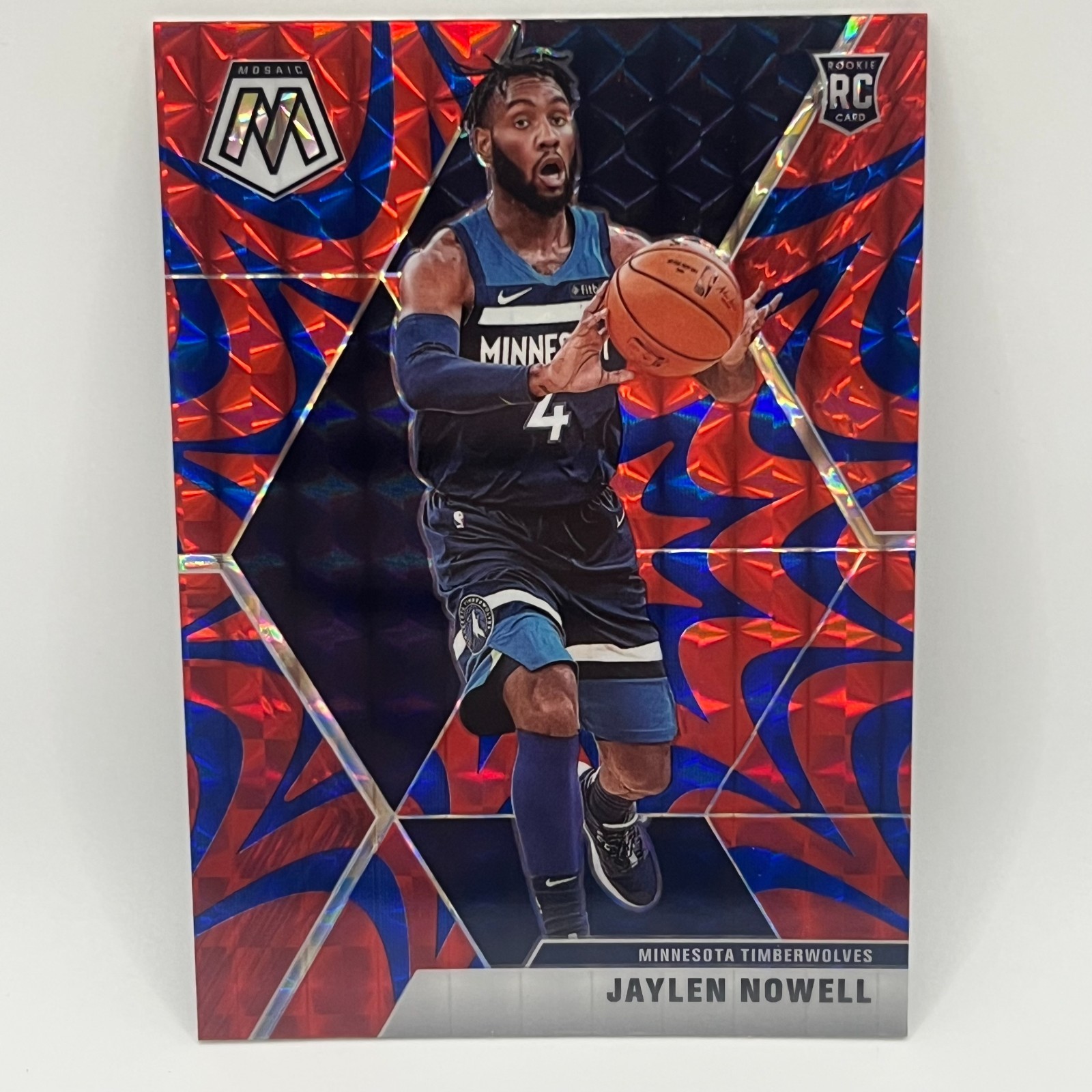 2019-20 Panini Mosaic Reactive Blue Prizm Jaylen Nowell RC #212 MIN