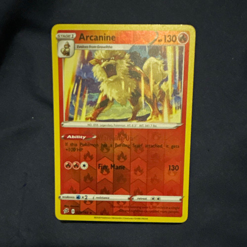 Pokemon TCG Arcanine 028/192 Rebel Clash Reverse Holo Rare English 2020 130 HP