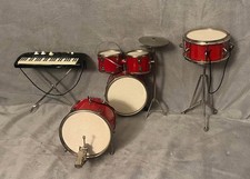 Drums and Keyboard Christmas Holiday Ornaments Set of 4 Instrument