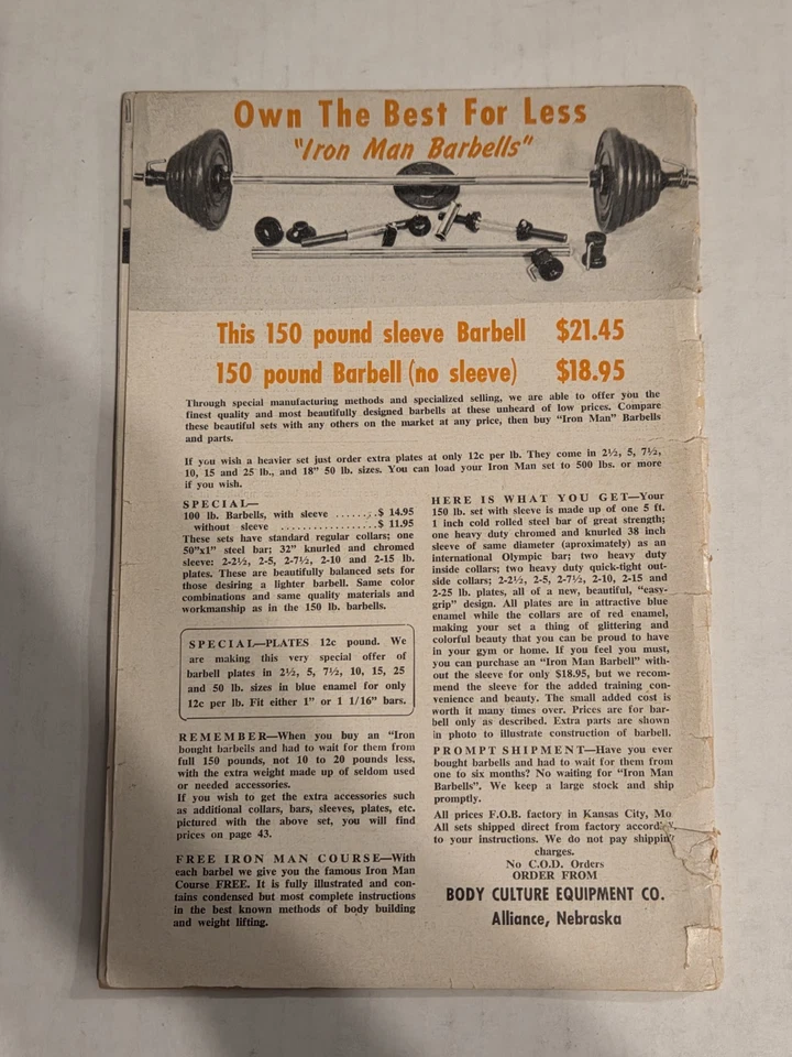 Iron Man Bodybuilding Magazine - Mickey Hargitay "Mr. Universe" Vol. 15 No. 2 — 第 2/2 张图片