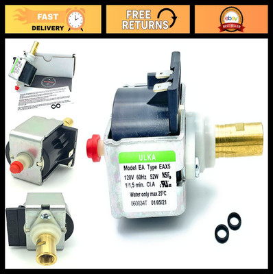 High-Performance Solenoid Vibratory Water Pump - Brass Shaft, 120V, 52W, Espress