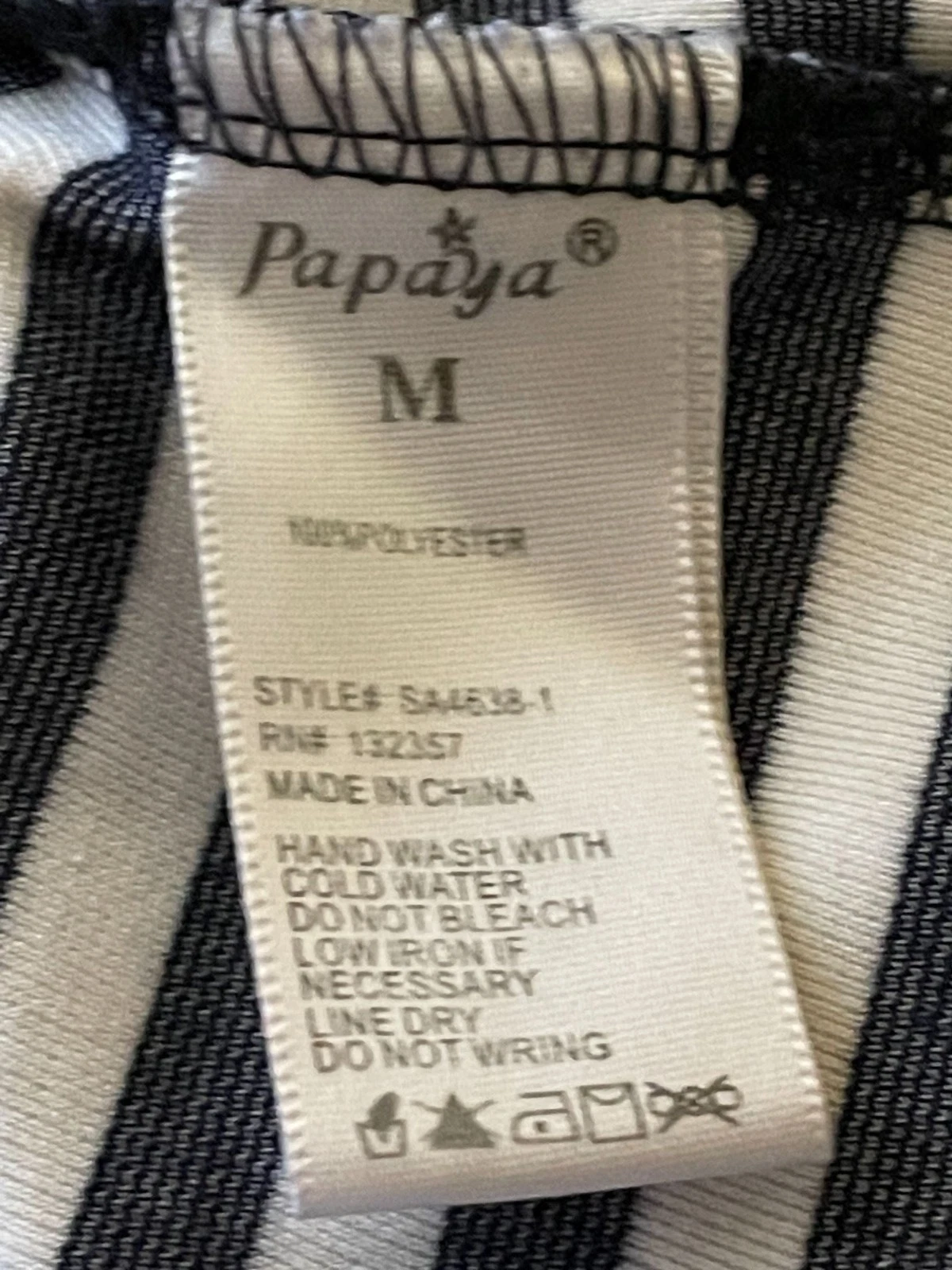 VETEMENTS Abito a righe blu navy e bianco elastico in vita manica 3 4 uncinetto pizzo accento Y2K