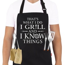 ALIPOBO Funny Grilling Aprons for Men - BBQ Cooking Apron with 1 Pcs, Black31
