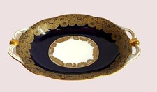 Hutschenreuther Hohenberg Kobalt Gold Gebäckschale Vintage