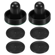 2Pcs Air Hockey Pushers 60mm with Pads and 4Pcs Air Hockey Pucks Table Game