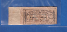 $3 THREE DOLLARS CSA CONFEDERATE STATES of AMERICA 1864 BOND COUPON 7194