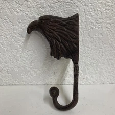 Cast Iron Wall Hook Eagle Head Single Rustic Key, Coat Great for Indoor Outdoor 