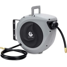 G GOOD GAIN Air Hose Reel Retractable 3/8 in x 50 ft, Max 300PSI, Grey | Hybr...