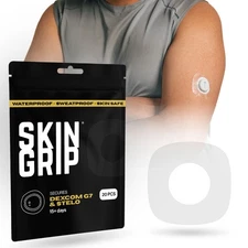 Skin Grip Adhesive Patches Compatible with Dexcom 20 Count (Pack of 1), Clear 