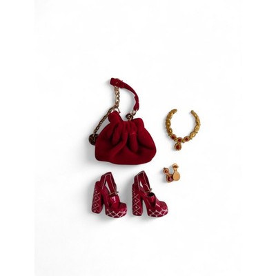 Zuru Mini Brands Fashion Series 4 Red Velvet Handbag Shoes Necklace Earrings