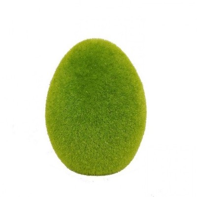 GREEN TERRACOTTA FLOCKED EASTER EGG 4'' Easter Decor
