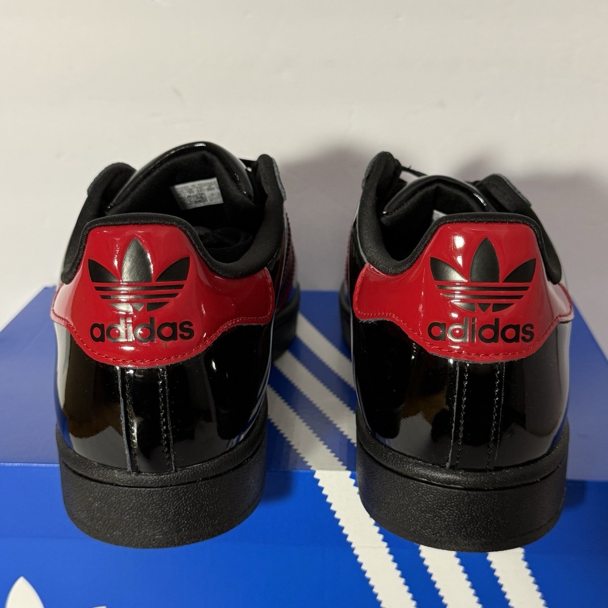 Adidas Superstar Black Red Patent Leather Shell Toe Men