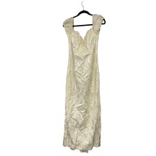 Vtg Jessica McClintock Bridal Wedding Gown Ivory Floral Off The Shoulder Sz 5/6