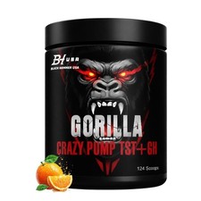 GORILLA Crazy Pump+TST+GH 620g Pre Workout Performance Booster Black Hammer USA