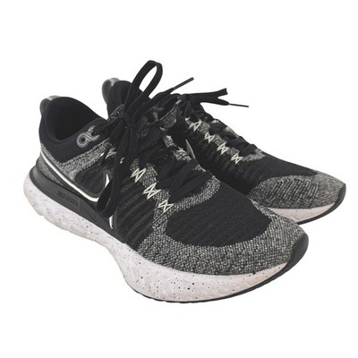 Nike React Infinity Run Flyknit 2 Men Black White Running Shoes CT2357 101 Sz 8